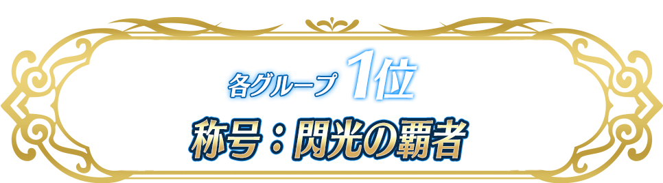 各グループ1位 称号：閃光の覇者