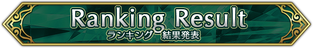 Ranking Result ランキング 結果発表